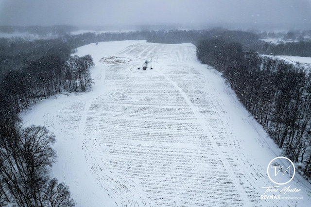 view of snowy aerial view