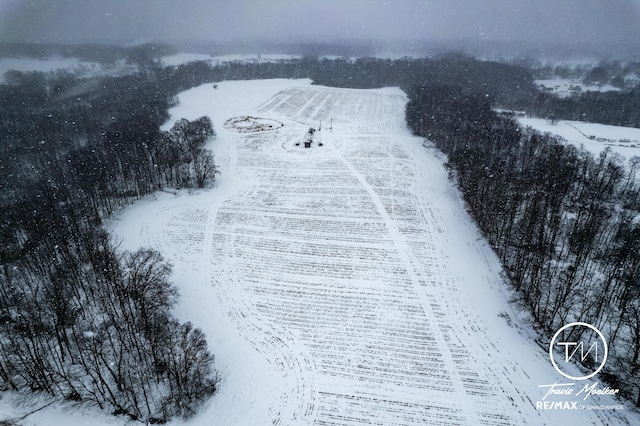 view of snowy aerial view