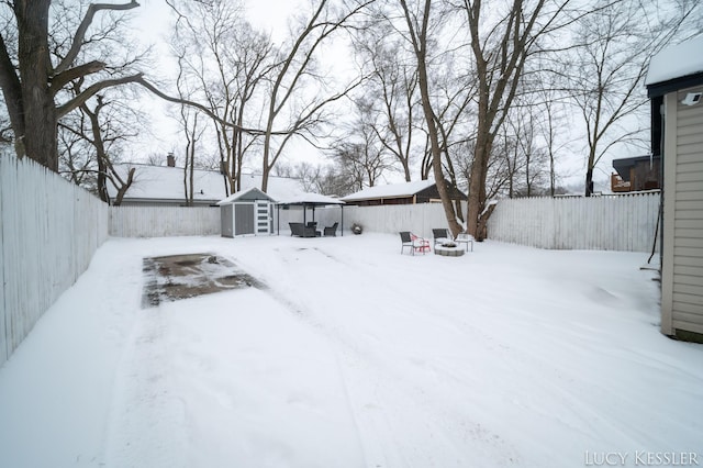 view of snowy yard