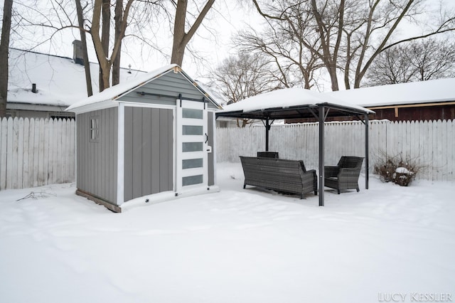 view of snow covered structure