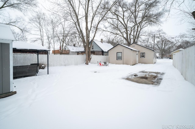 view of snowy yard