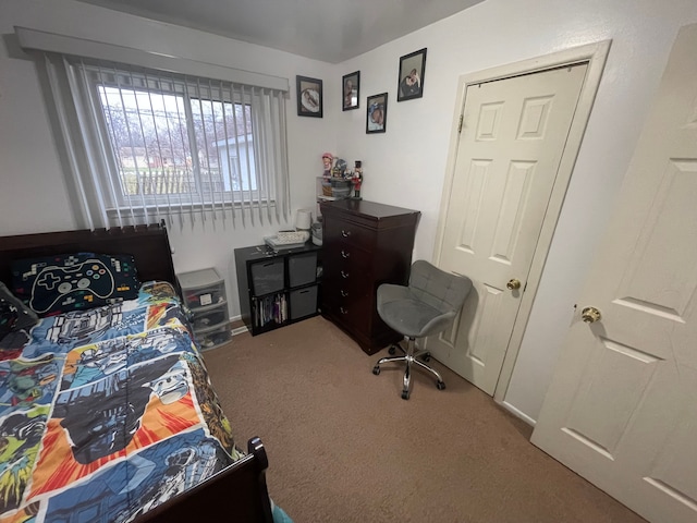 view of carpeted bedroom