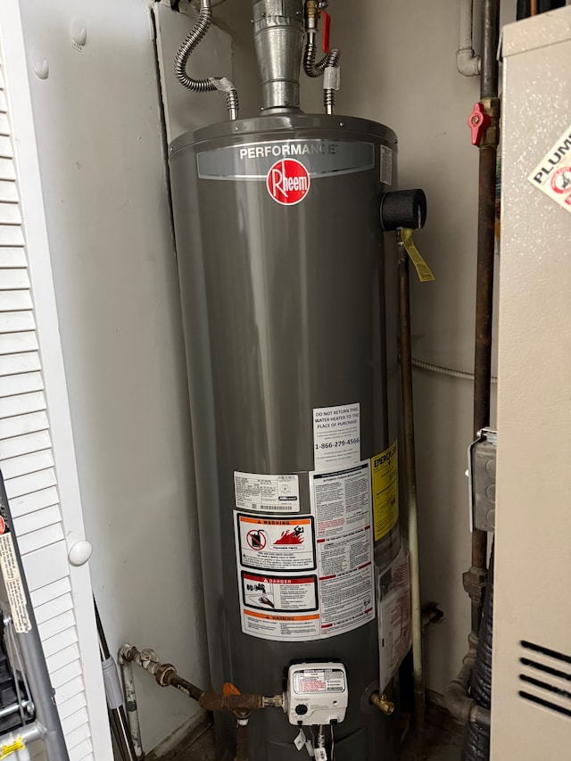 utilities featuring gas water heater and water heater