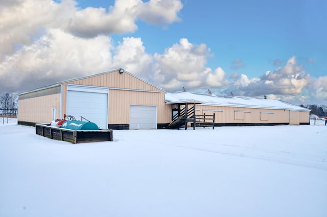 exterior space with a garage