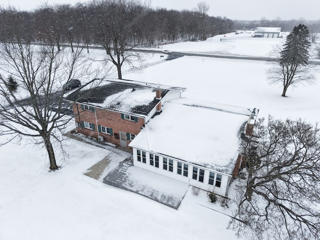 view of snowy aerial view