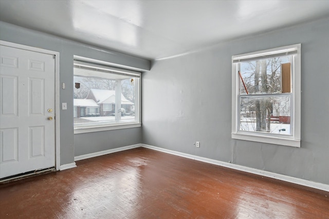 foyer featuring dark hardwood / wood-style floors and plenty of natural light