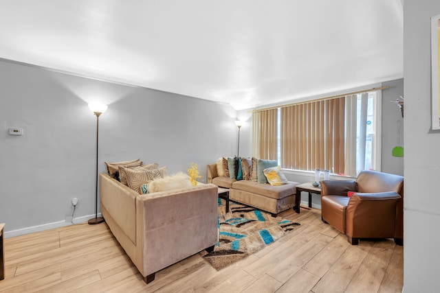 living room with light wood-type flooring