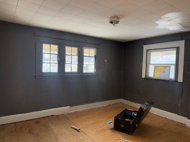 spare room featuring wood-type flooring