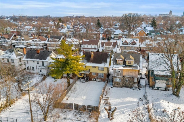 view of snowy aerial view