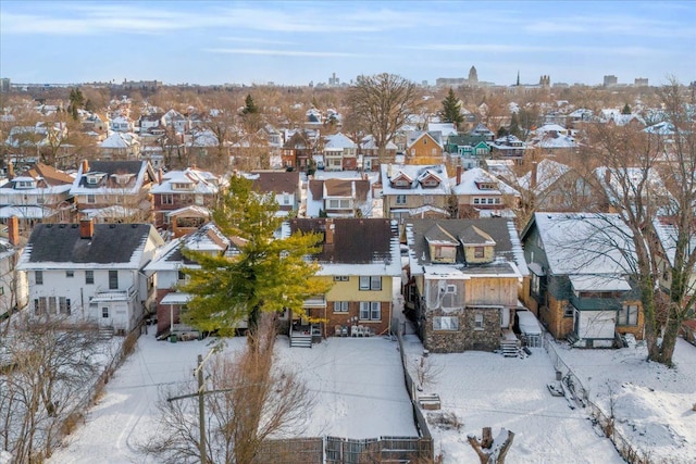 view of snowy aerial view