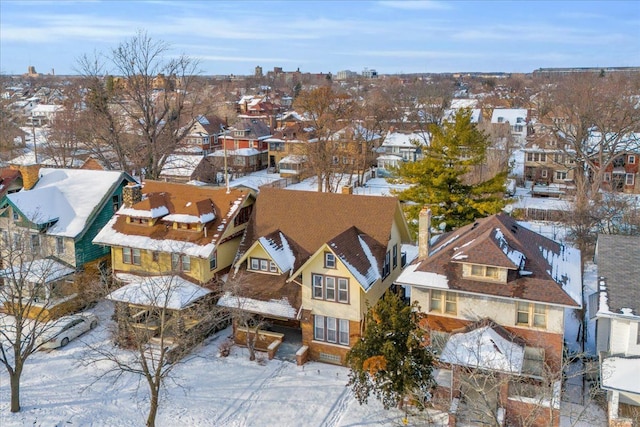 view of snowy aerial view