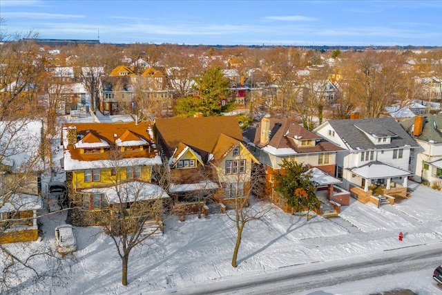 view of snowy aerial view