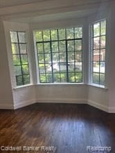 empty room featuring dark hardwood / wood-style flooring