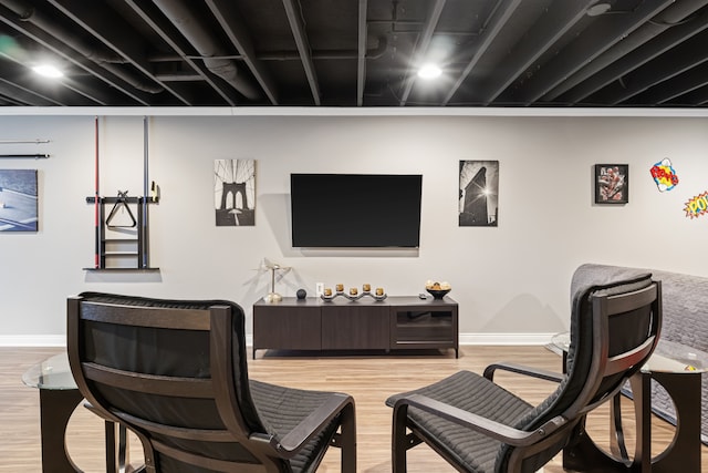 living room featuring hardwood / wood-style flooring