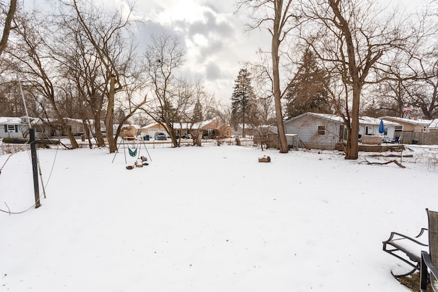 view of snowy yard