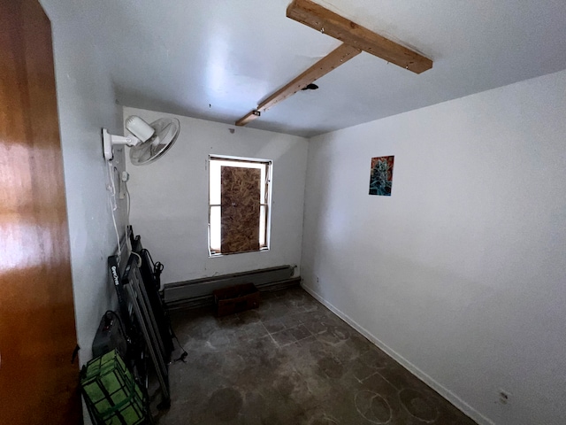 interior space featuring a baseboard heating unit