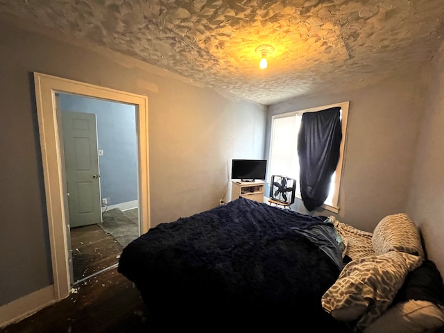 bedroom with a textured ceiling