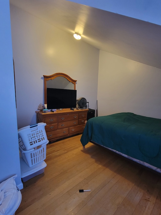 bedroom with hardwood / wood-style floors