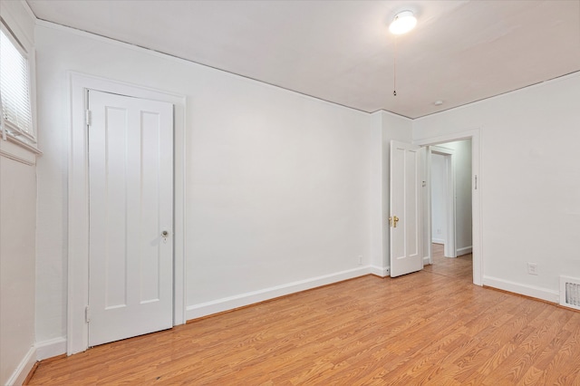 empty room featuring light wood-type flooring