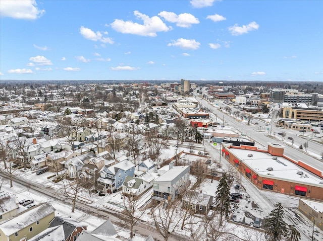 view of snowy aerial view