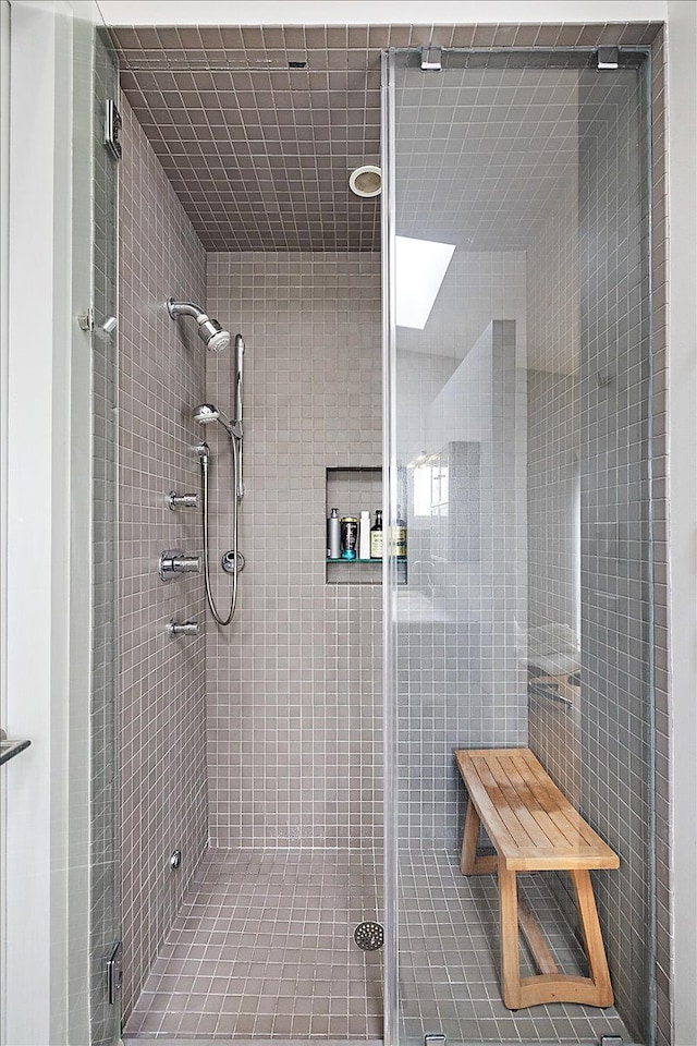 bathroom with an enclosed shower