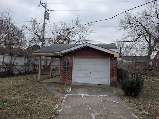 view of garage