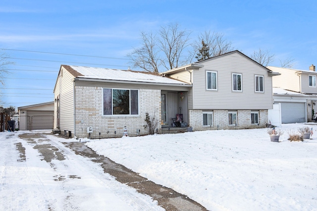 split level home featuring a garage