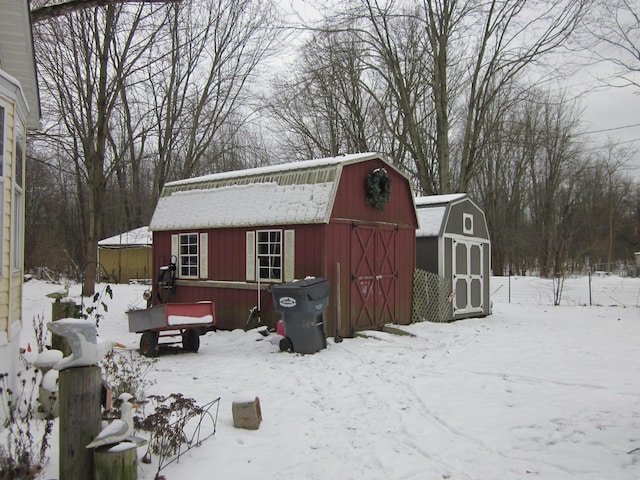 view of snow covered structure