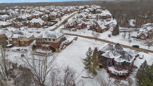 view of snowy aerial view