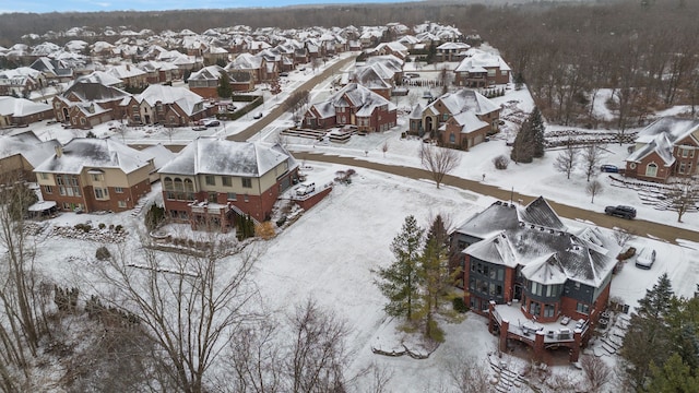841 Quarry, Rochester Hills, MI 48306 - snowy aerial view featuring a residential view