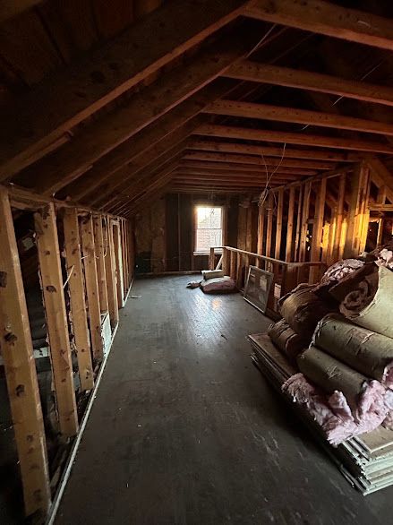 view of unfinished attic