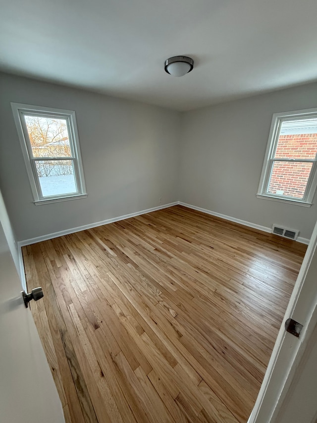 empty room featuring light hardwood / wood-style flooring and a healthy amount of sunlight