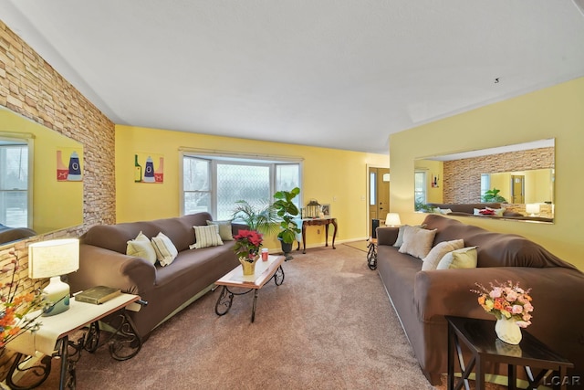 living room with light colored carpet