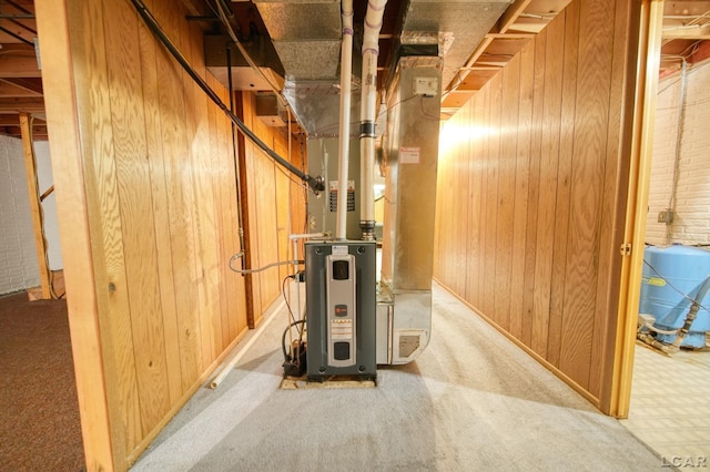 utility room with heating unit