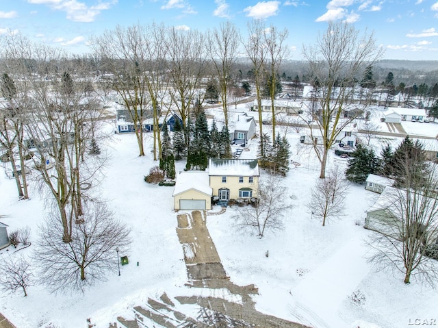 view of snowy aerial view