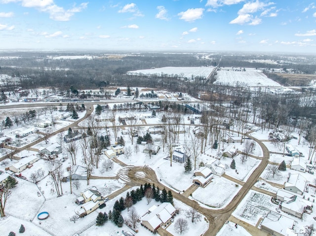 view of snowy aerial view