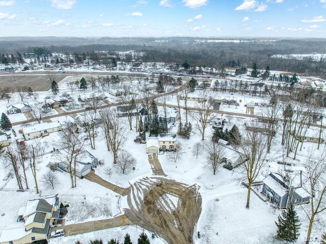 view of snowy aerial view