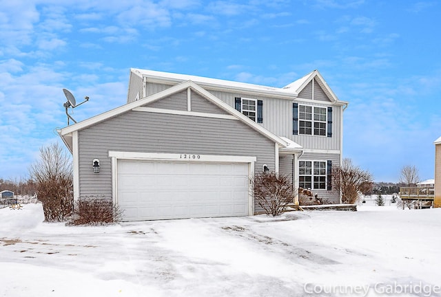 front of property featuring a garage