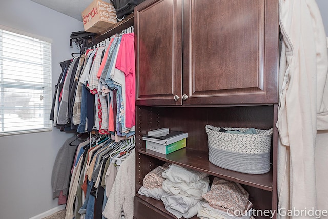 view of walk in closet