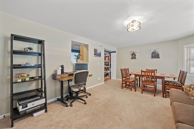 view of carpeted office