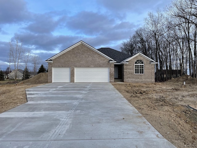 view of front facade with a garage