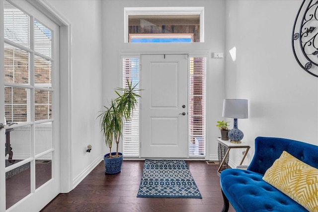 entryway featuring dark hardwood / wood-style flooring