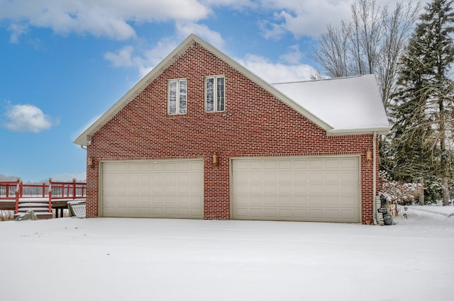 exterior space with a garage