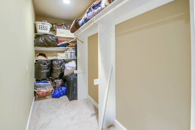 walk in closet featuring carpet