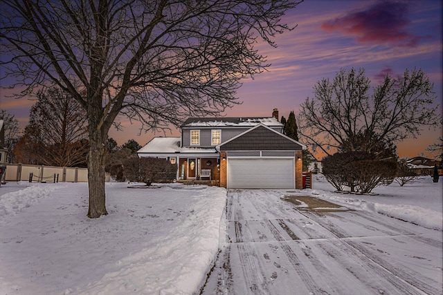 front facade featuring a garage