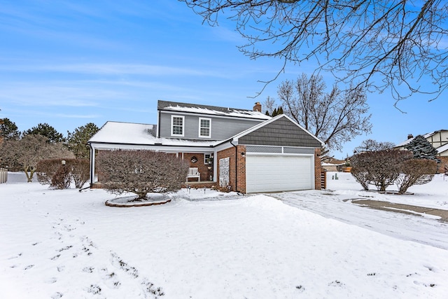 view of front property with a garage