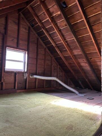 view of unfinished attic