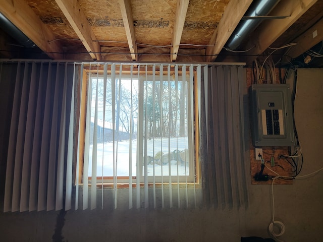 interior space with electric panel