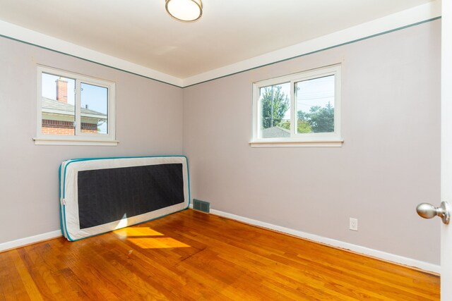 empty room featuring hardwood / wood-style flooring