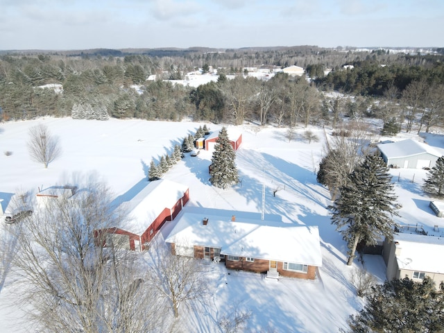 view of snowy aerial view